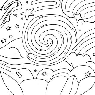 Majestic Galaxy Landscape Coloring Page 7305-5943