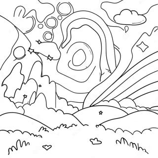 Majestic Galaxy Landscape Coloring Page 7305-5944