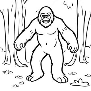 Sneaky Sasquatch In The Forest Coloring Page 73135-60383