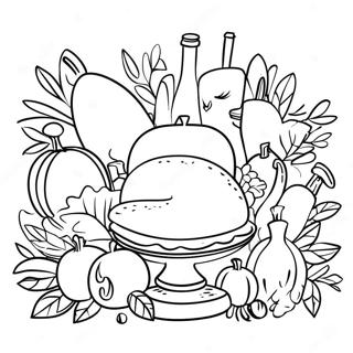 Thanksgiving Celebration With Instruments Coloring Page 73155-60395