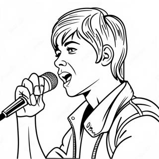 Justin Bieber Singing On Stage Coloring Page 7315-5949