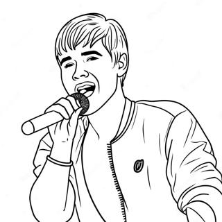 Justin Bieber Singing On Stage Coloring Page 7315-5952