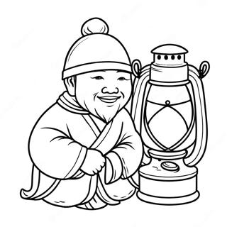 Hu Tao With Lantern Coloring Page 73195-60433