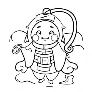 Hu Tao With Lantern Coloring Page 73195-60434