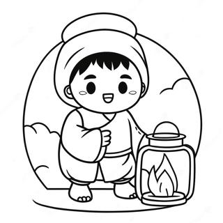 Hu Tao With Lantern Coloring Page 73195-60435