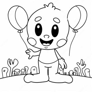 Oswald With Colorful Balloons Coloring Page 73205-60438