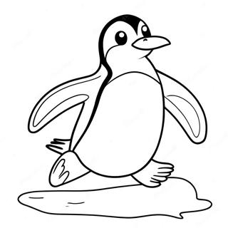 Tacky The Penguin Sliding On Ice Coloring Page 73235-60454