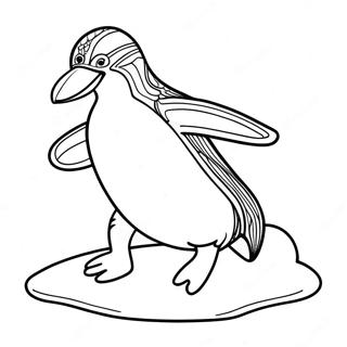 Tacky The Penguin Sliding On Ice Coloring Page 73235-60456