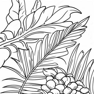 Tropical Palm Leaves Coloring Page 73245-60469