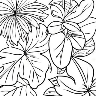 Tropical Palm Leaves Coloring Page 73245-60470