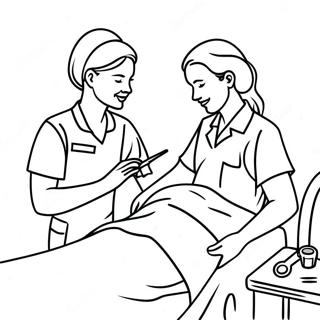 Caring Nurse Helping Patient Coloring Page 73255-60476