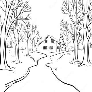 Snowy Day Landscape Coloring Page 73264-60482