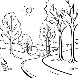 Snowy Day Landscape Coloring Page 73264-60483