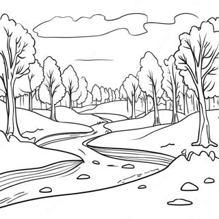 Snowy Day Landscape Coloring Page 73264-60484