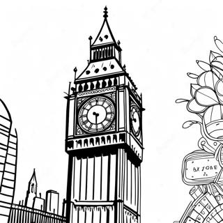 Big Ben Tower Coloring Page 73275-60509