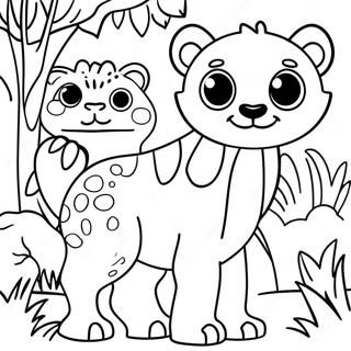 Colorful Jungle Animals Coloring Page 73295-60505