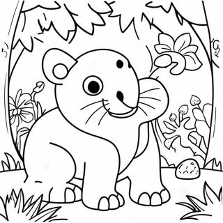 Colorful Jungle Animals Coloring Page 73295-60506