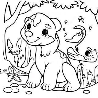 Colorful Jungle Animals Coloring Page 73295-60507