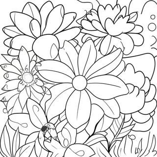 Colorful Spring Flowers Coloring Page 73305-60521