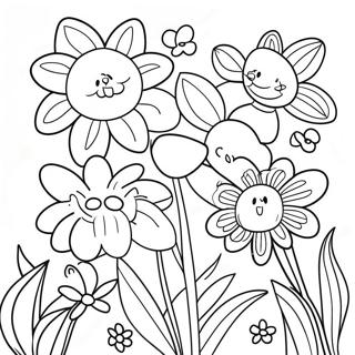 Colorful Spring Flowers Coloring Page 73305-60522