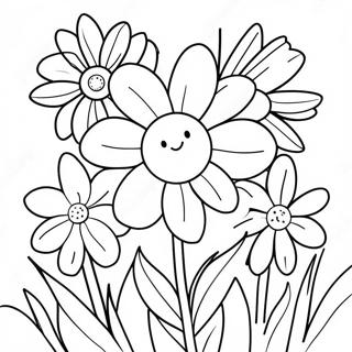 Colorful Spring Flowers Coloring Page 73305-60523