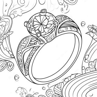 Elegant Wedding Ring Coloring Page 73355-60557