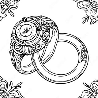 Elegant Wedding Ring Coloring Page 73355-60559