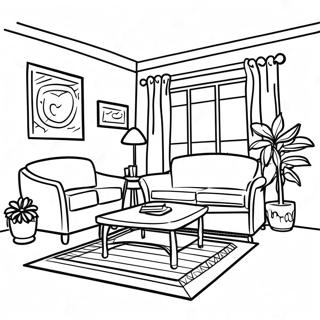 Cozy Living Room Coloring Page 7335-5965