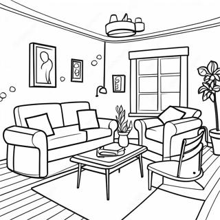 Cozy Living Room Coloring Page 7335-5966