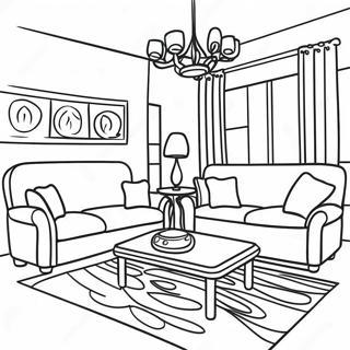 Cozy Living Room Coloring Page 7335-5967