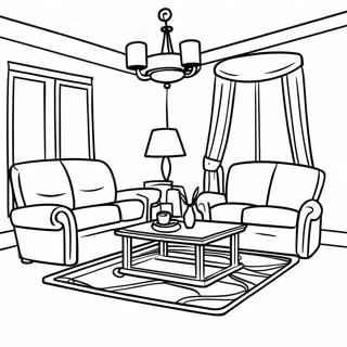 Cozy Living Room Coloring Page 7335-5968