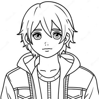 Boy Emo Anime Character Coloring Page 73364-60564