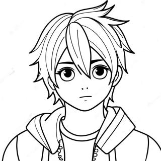 Cool Boy Emo Anime Hairstyle Coloring Page 73365-60565