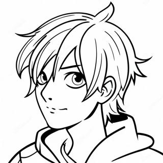 Cool Boy Emo Anime Hairstyle Coloring Page 73365-60566