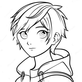 Cool Boy Emo Anime Hairstyle Coloring Page 73365-60567