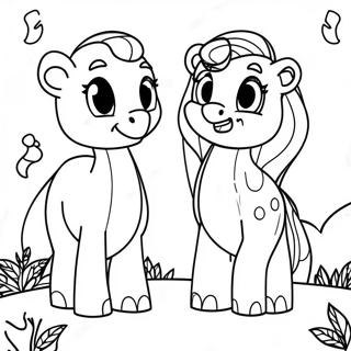 Blue Rainbow Friends Coloring Pages