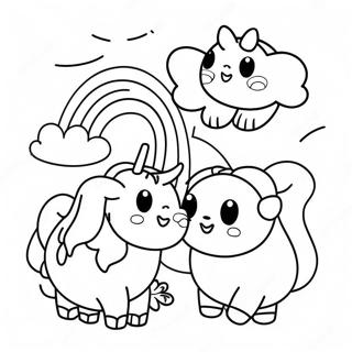 Blue Rainbow Friends Coloring Pages