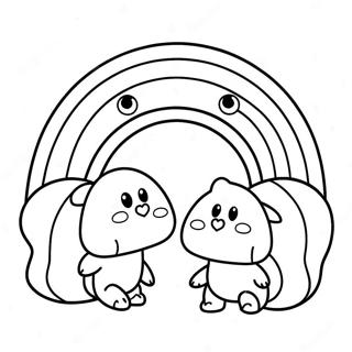 Cute Blue Rainbow Friends Coloring Page 73375-60574