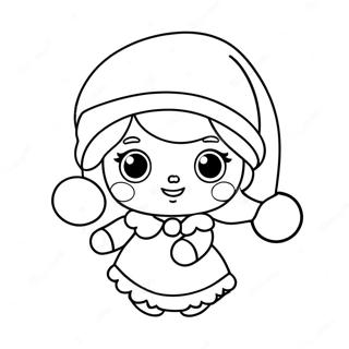 Cute Lol Doll With Santa Hat Coloring Page 73385-60577