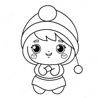 Cute Lol Doll With Santa Hat Coloring Page 73385-60578