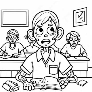 Zombie Student In Classroom Coloring Page 73425-60613