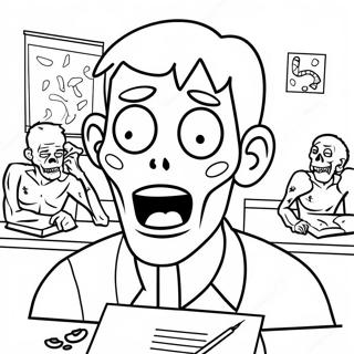 Zombie Student In Classroom Coloring Page 73425-60616