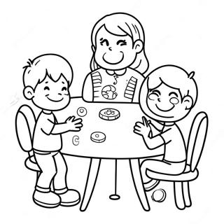 Funny Cousin Playing Games Coloring Page 73455-60634