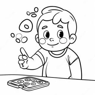 Funny Cousin Playing Games Coloring Page 73455-60636