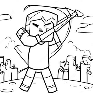 Minecraft Archer In Action Coloring Page 73516-60677