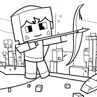 Minecraft Archer In Action Coloring Page 73516-60678