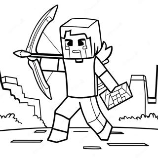 Minecraft Archer In Action Coloring Page 73516-60679