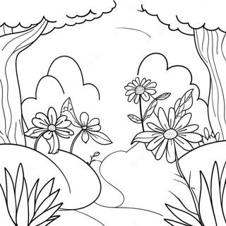 Beautiful Flowering Garden Coloring Page 73526-60683