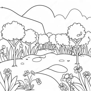 Beautiful Flowering Garden Coloring Page 73526-60684