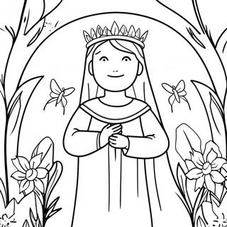 Beautiful May Crowning Ceremony Coloring Page 73576-60718